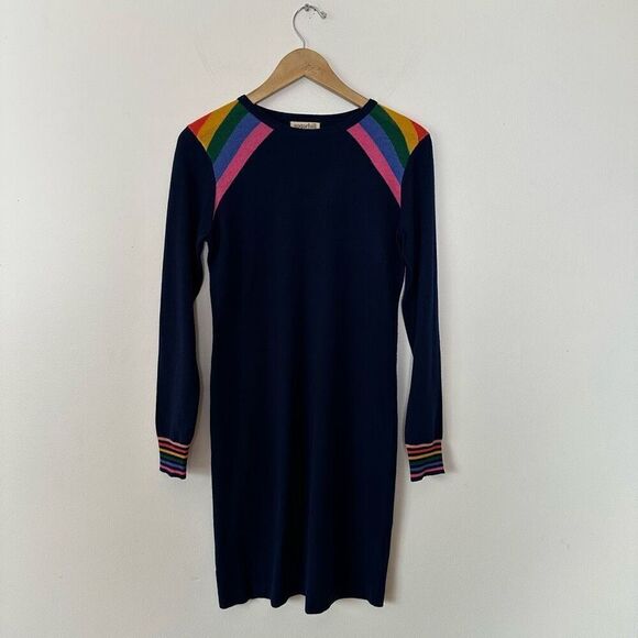 Modcloth Sugarhill Women’s Rainbow Evie Sun On My Shoulders Sweater Dress - Picture 2 of 10